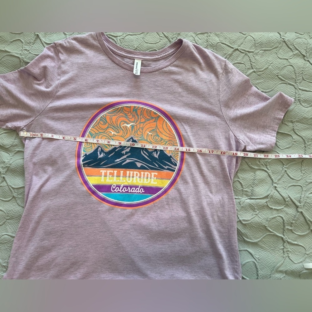 Bella Canvas Large Purple Graphic Crew Neck Short-Sleeve Tee (0695) - Picture 6 of 7